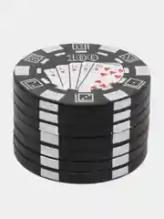 Черный гриндер для табака, металлический, Poker, 40 мм