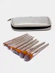 Подарочный набор кистей для профессионального макияжа, в косметичке, 10 штук