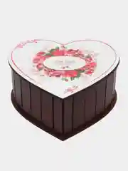Белый шкатулка деревяная большая "Сердечко"