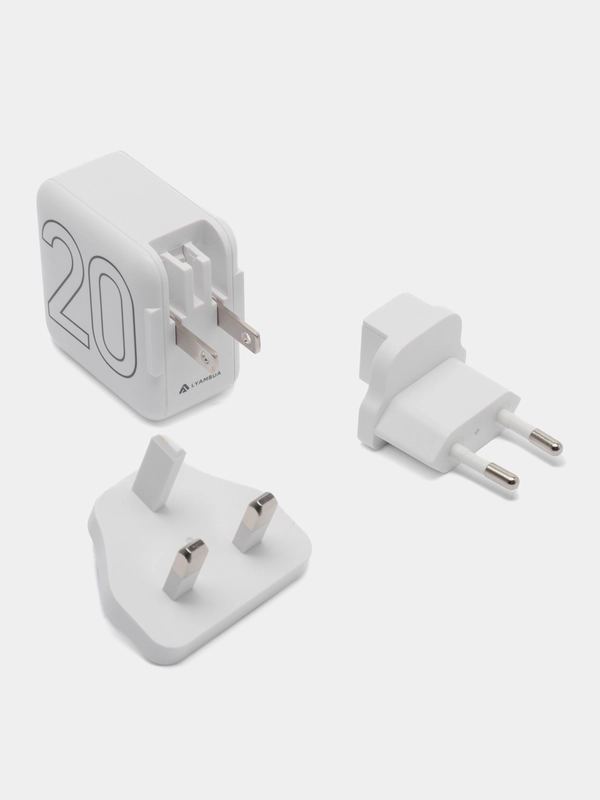 Сетевое зарядное устройство Lyambda 20W,  c 2-мя выходами PD+QC3.0, LT220