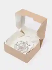 Серебряный брошь со стразами "Цветок"