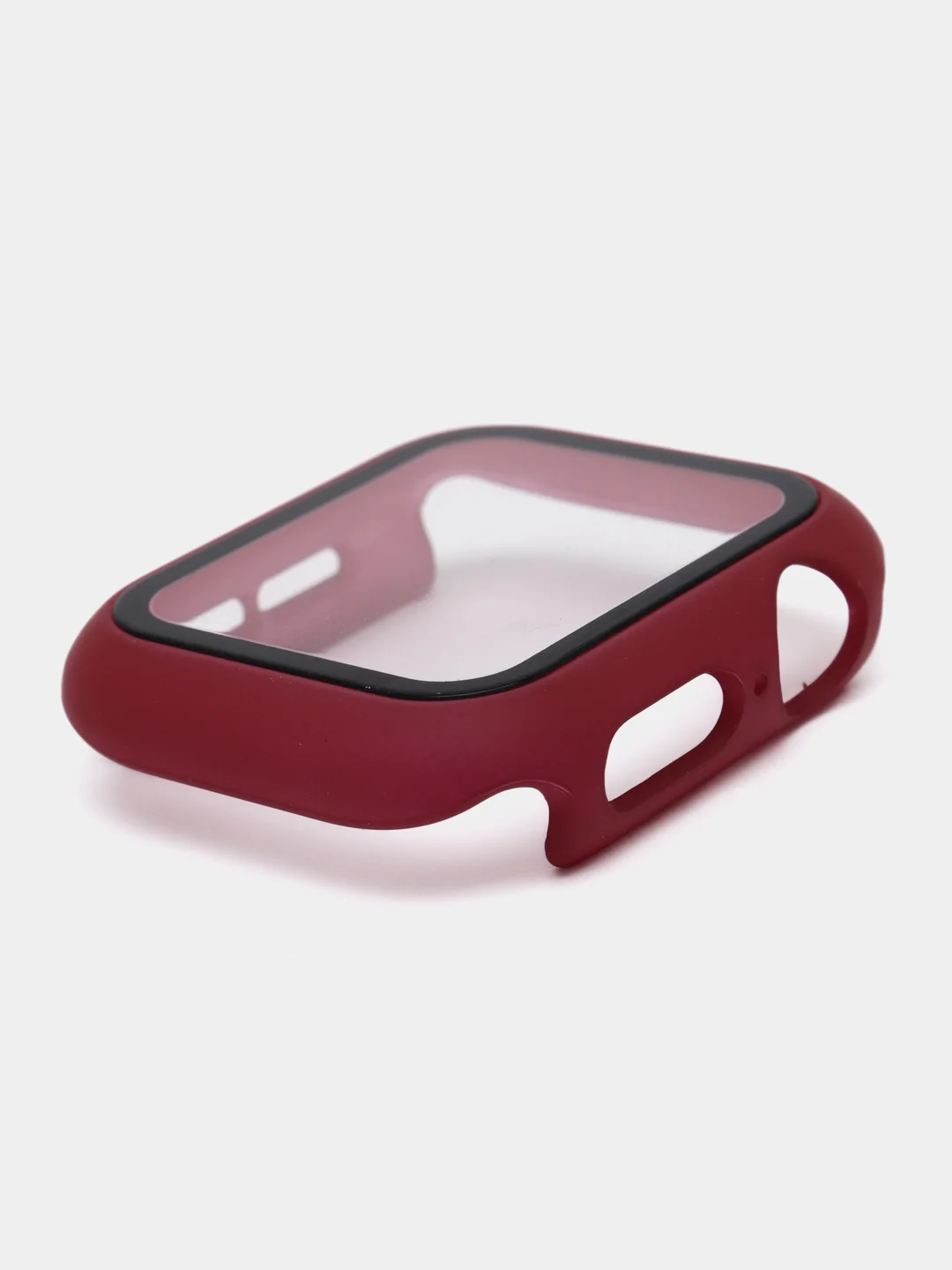 Бордовый бампер с защитным стеклом и ремешком для Apple Watch 38/40/41/42/44/45/49