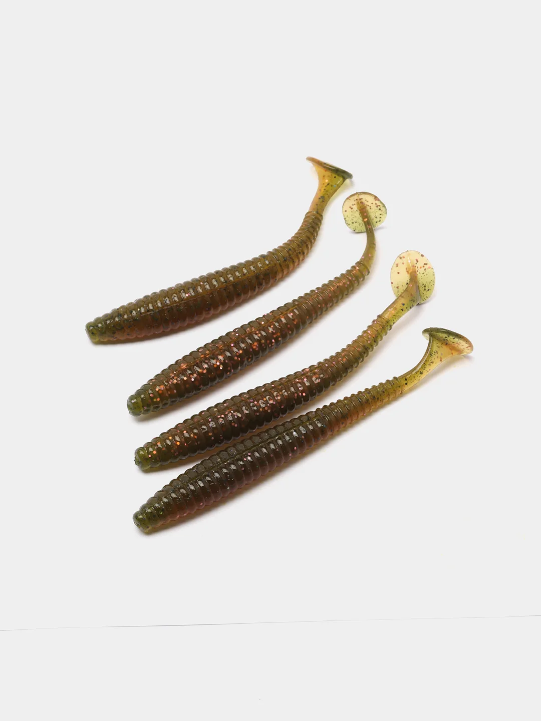 Лесной зеленый силиконовая приманка, червь искусственный Keitech S-SHAD Tail