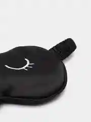 Черный шёлковая мягкая маска для сна на глаза, с мешочком
