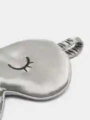Серый шёлковая мягкая маска для сна на глаза, с мешочком