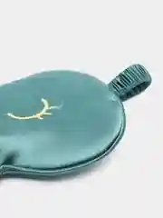 Зеленый шёлковая мягкая маска для сна на глаза, с мешочком