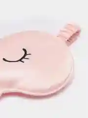 Розовый шёлковая мягкая маска для сна на глаза, с мешочком