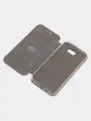 Серебряный чехол книжка Samsung Galaxy J5 Prime (SM-G570F), Самсунг Галакси Джи 5 Прайм (СМ-Г570Ф)