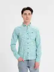 Мужская рубашка, с длинным рукавом, в клетку