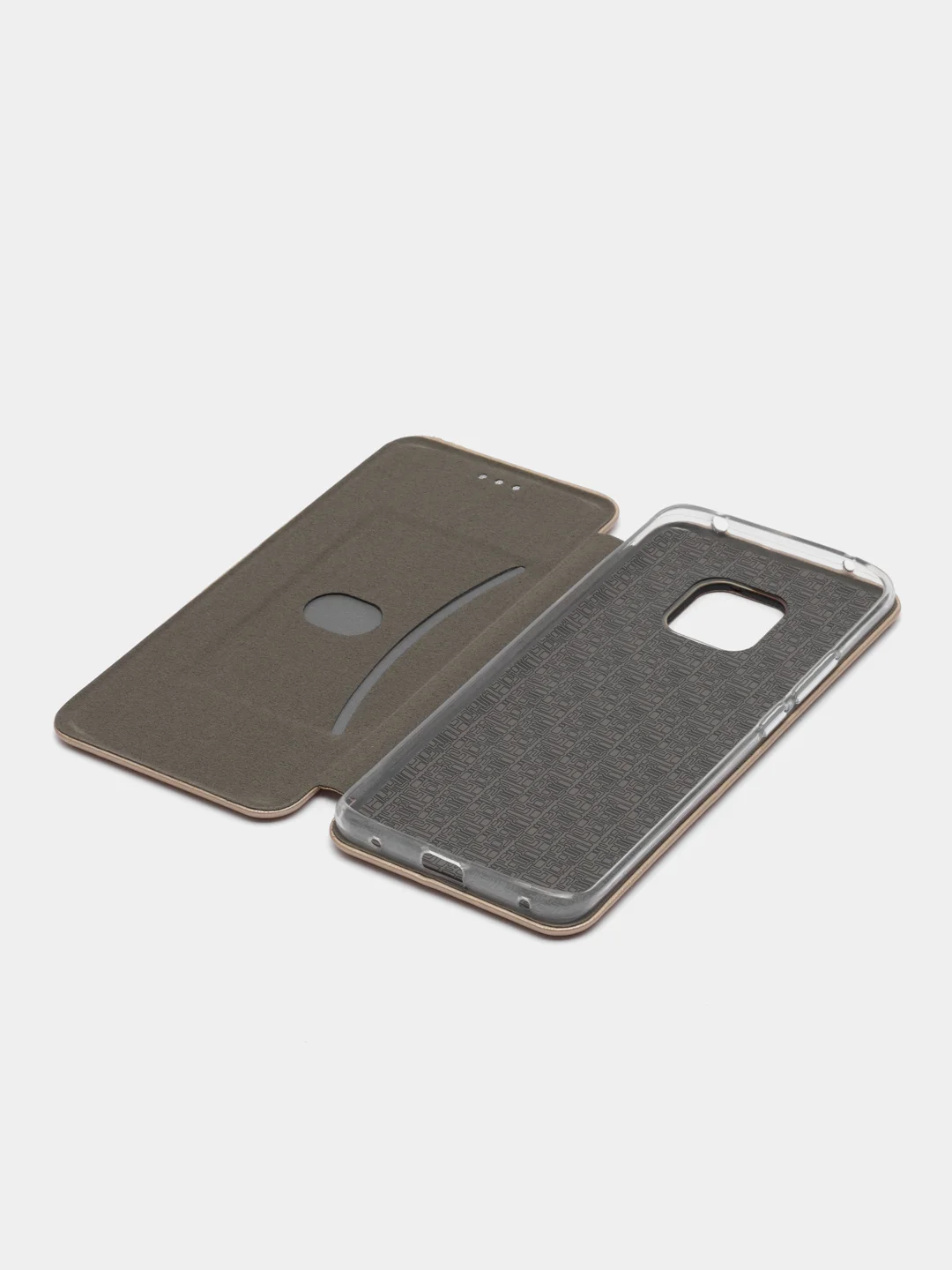 Золотой чехол-книжка Huawei Mate 20 Pro, Хуавей Mate 20 про, экокожа