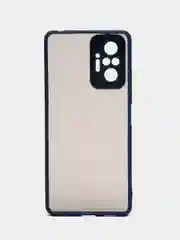 Синий чехол Xiaomi Redmi Note 10 Pro, Редми Нот 10 Про, пластиковый матовый с цветными кнопками