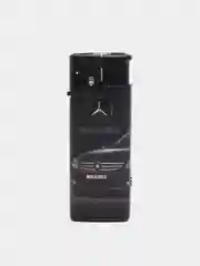 Черный зажигалка газовая автоген, заправляемая с фонариком, турбо зажигалка