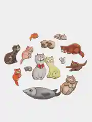 Развивающий детский деревянный пазл-головоломка "Коты"/ Развивающая игра