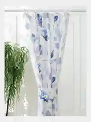 Небесно-голубой комплект штор для кухни LeoHome, с подхватом, 1 штука