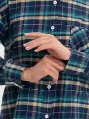 Голубой рубашка женская в клетку