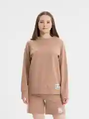 Коричневый костюм летний женский, толстовка и шорты