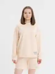Бежевый костюм летний женский, толстовка и шорты