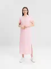Лимонный платье-поло удлиненное, летнее