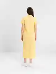 Лимонный платье-поло удлиненное, летнее