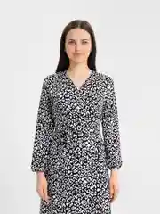 Черный платье женское на запах, леопард