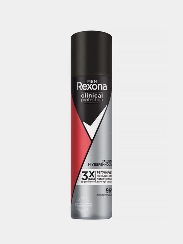 Антиперспирант аэрозоль Rexona Clinical Protection "Защита и  уверенность", мужской, 75 мл