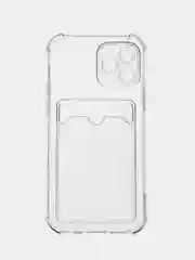 Марсала чехол для iPhone 12 Pro 6.1" Айфон 12 Про, прозрачный противоударный, с карманом для карты