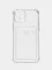 Марсала чехол для iPhone 12 Pro 6.1" Айфон 12 Про, прозрачный противоударный, с карманом для карты