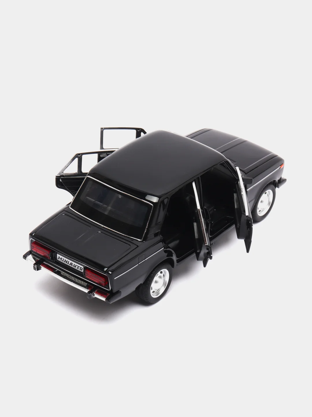 Черный машинка металлическая 1:24 ВАЗ-2106 Жигули 2413B, 21 см., инерционная, звук, свет