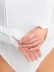 Белый боди женское, с длинным рукавом, в рубчик