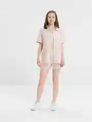Бежевый летний женский костюм