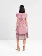 Розовый летнее женское платье из вискозы