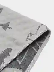 Серебряный полотенце банное, пляжное, лицевое, хлопковое, стеганное "Самолеты и звезды", 69 х 133 и 50 х 89