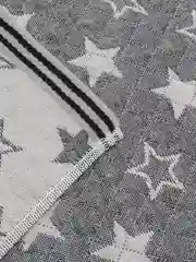 Серый полотенце банное, пляжное, лицевое, хлопковое, стеганное "Самолеты и звезды", 69 х 133 и 50 х 89