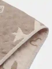 Шоколадный полотенце банное, пляжное, лицевое, хлопковое, стеганное "Самолеты и звезды", 69 х 133 и 50 х 89