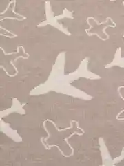 Шоколадный полотенце банное, пляжное, лицевое, хлопковое, стеганное "Самолеты и звезды", 69 х 133 и 50 х 89