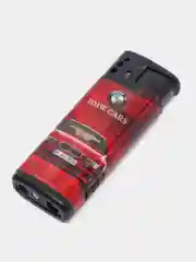Красный зажигалка газовая автоген, заправляемая с фонариком, турбо зажигалка