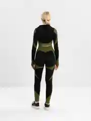 Зелёный хаки спортивный костюм для фитнеса, рашгард и леггинсы