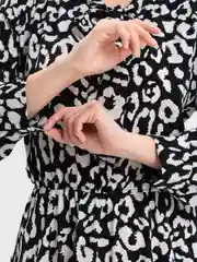 Черный платье женское, миди, с длинным рукавом