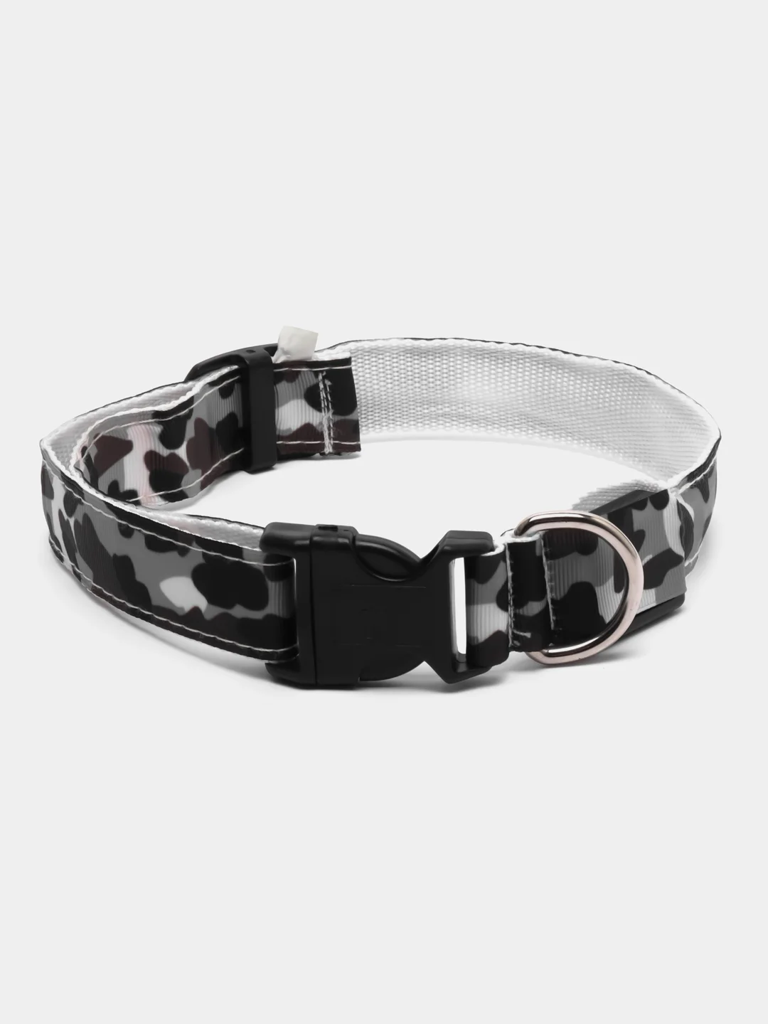 Серый ошейник LED для собак и кошек светящийся, на батарейках