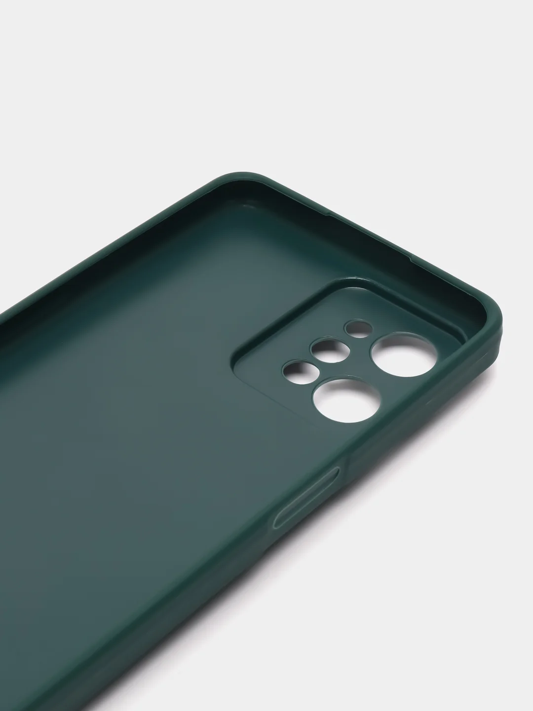 Тёмно-зелёный чехол Realme C31 / Реалми С31, силиконовый, под кожу, с кольцом