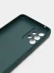 Тёмно-зелёный чехол Samsung Galaxy A33, Самсунг Галакси А33, силиконовый, под кожу, с кольцом