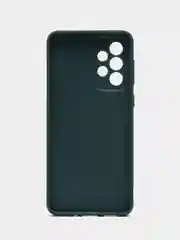 Тёмно-зелёный чехол Samsung Galaxy A33, Самсунг Галакси А33, силиконовый, под кожу, с кольцом