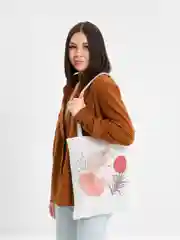 Бежевый меланж сумка-шоппер, сумка через плечо, пляжная сумка, хлопковая