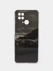 Хром чехол для Xiaomi Redmi 10C, Poco C40 / Сяоми Редми 10С, Поко С40, силиконовый, с рисунком