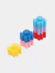 Розовый конструктор пиксельный, 3D конструктор, развивающая игрушка