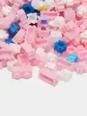 Розовый конструктор пиксельный, 3D конструктор, развивающая игрушка