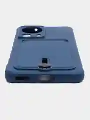 Темно-синий чехол для Xiaomi 13 Lite / Сяоми 13 Лайт, силиконовый, с карманом для карты