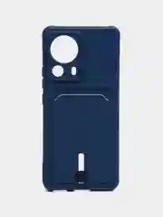 Темно-синий чехол для Xiaomi 13 Lite / Сяоми 13 Лайт, силиконовый, с карманом для карты