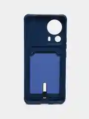 Темно-синий чехол для Xiaomi 13 Lite / Сяоми 13 Лайт, силиконовый, с карманом для карты