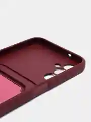 Бордовый чехол для Samsung Galaxy A14 5G / Самсунг А14 5Г, силиконовый, с карманом для карты
